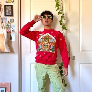 Handmade Red Gingerbread Christmas Sweater